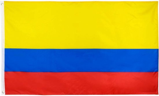 Bandiera Colombia 150x90 Cm - Grande Bandiera In Poliestere Con Occhielli Metallici - Colori Vivaci, Doppia Cucitura