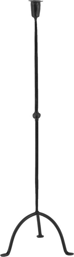 Bougeoir noir - métal - kolony - 22x86cm