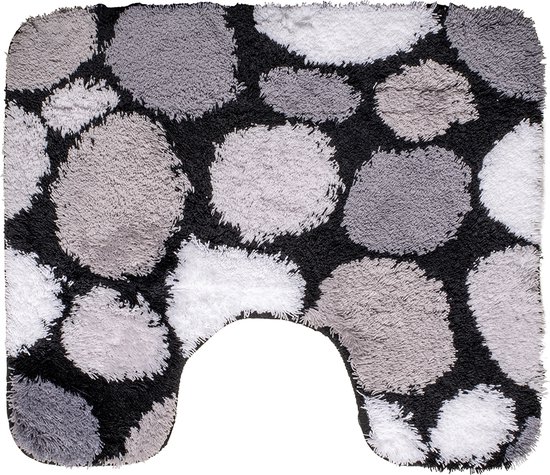 Wicotex - Toiletmat Marseille Grijs - Antislip onderkant - WC mat met uitsparing - Afmeting 50x60cm