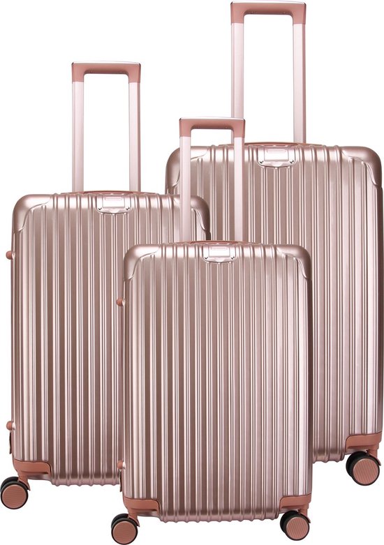 Royal Swiss - set de valises - Serrure à combinaison - Valise légère - 4  roues - Or rosé | bol.