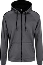 Sports Polyester Zipped Hoodie met capuchon Steel Grey - L