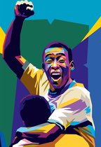 Pele Poster | Voetbal Poster | Edson Arantes do Nascimento | Poster Voetballer | Pele Iconisch | 61x91cm | Geschikt om in te lijsten