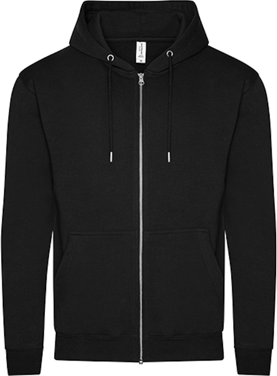 Organic Hoodie met rits en capuchon Zwart