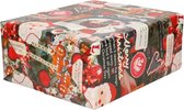 1x Rollen Kerst inpakpapier/cadeaupapier gekleurd met songteksten 2,5 x 0,7 cm - Luxe papier kwaliteit kerstpapier - Kerstmis