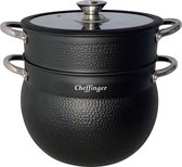 Cheffinger Couscous Pot - 24cm - 8L - Zwart