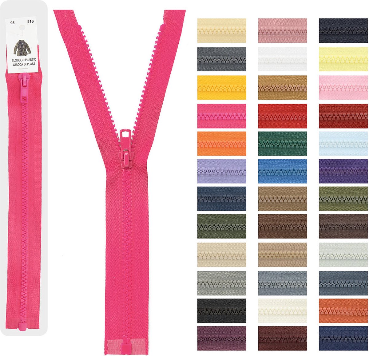Fermeture éclair Vislon N°5 – Divisible, Noire, 45 Cm, Pour Vestes Et Vêtements