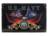 Wandbord – US Navy - Army - Leger - Marine – Vintage - Retro - Wanddecoratie – Reclame bord – Restaurant – Kroeg - Bar – Cafe - Horeca – Metal Sign - 20x30cm