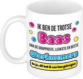 Bellatio Decorations cadeau mok voor baas - grappig - keramiek - 300 ml