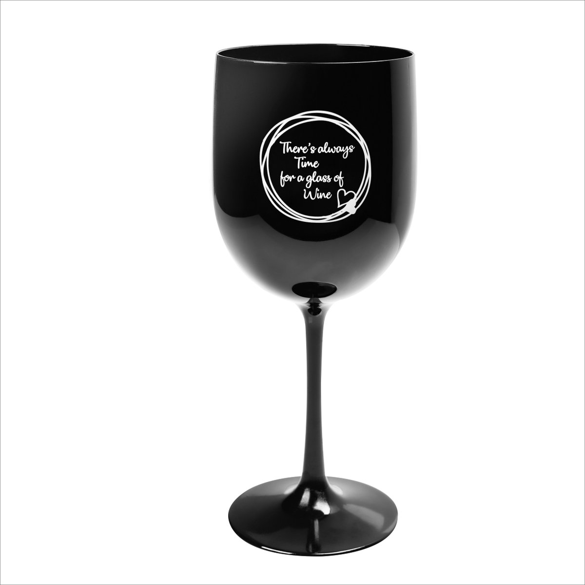 Verre à vin incassable - avec texte et sous-verres - noir - Il est toujours  temps pour... | bol.com