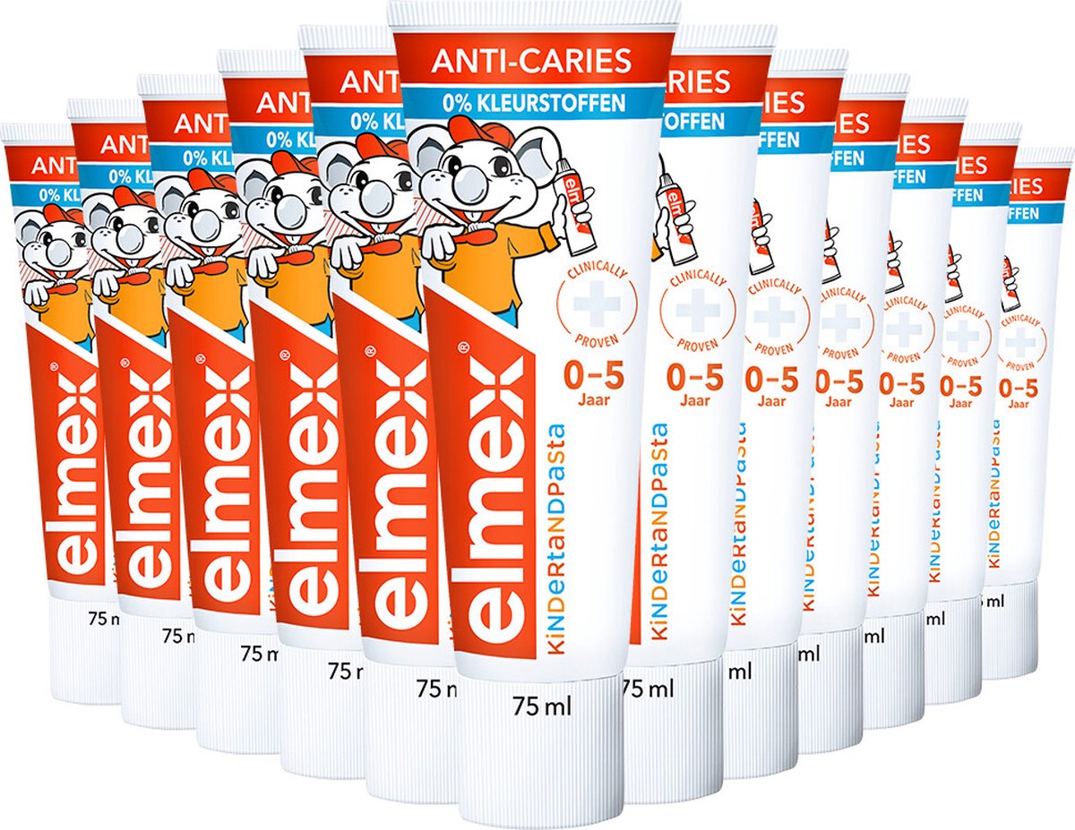 12x Elmex Peuter (0-5 Jaar) Gel-Tandpasta 75 ml