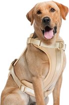Pood Anti-Trek Hoogwaardig Hondentuig - Verstelbaar Stijlvol Hondenharnas - Y Tuig Harnas - Large Middelgrote Hond - Beige