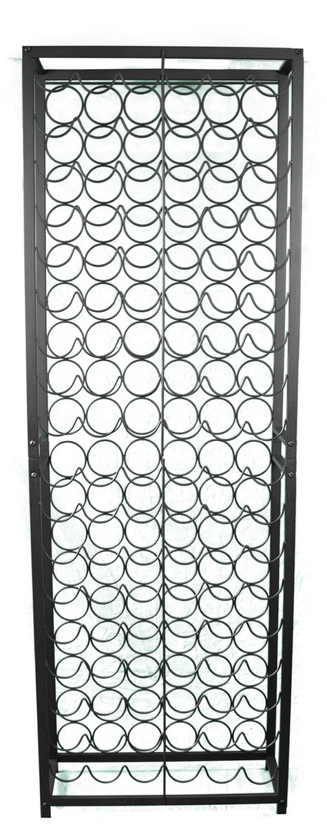 Lenmar Modern wijnrek voor 91 flessen, wandmontage, 172 x 72 x 26,5 cm