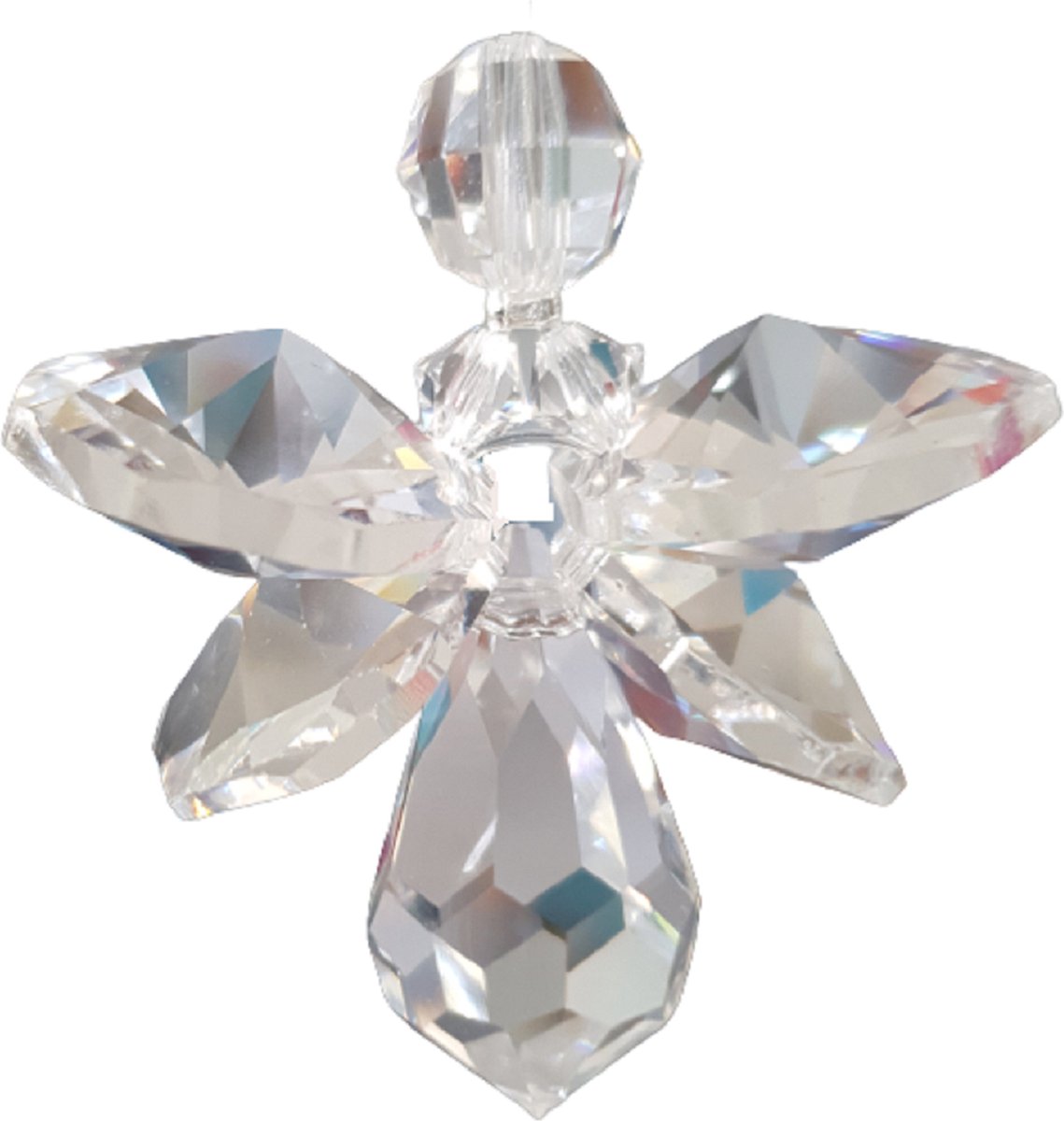 Geluksengel Transparant Raamhanger, gemaakt met o.a. Swarovski Kristallen (32% volloodkristal) Sun catcher, beschermengel, engel, Engeltje, kristal, kerstengel, kerst, kerstdecoratie, Raamdecoratie, woondecoratie, raamkristal, kerstpakket cadeau