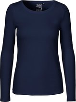 Ladies Long Sleeve T-Shirt met ronde hals Navy - XS
