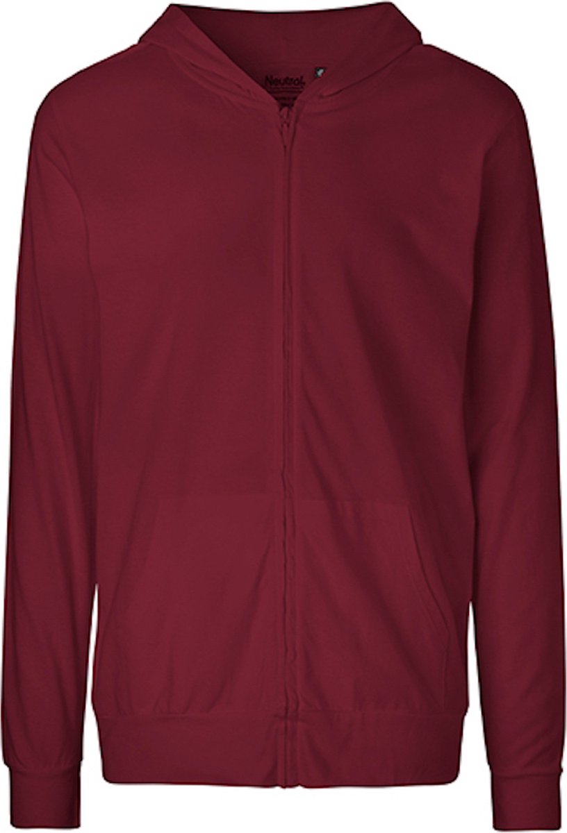 Unisex Jersey Hoodie met capuchon en rits Rood