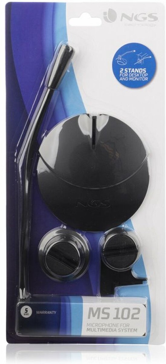 NGS MS102 microfoon Zwart PC-microfoon