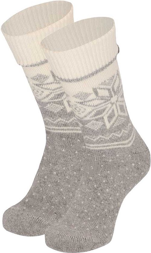 Apollo - Noorse sokken dames - Wol - Grijs - Maat 35/38 - Wollen sokken dames