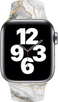 Apple Watch bandje Horlogebandje Horlogebandjes Dames maat 38/40/41 mm Marmer Look Wit