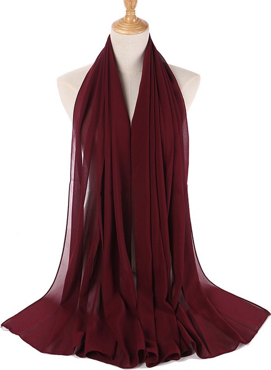 Cabantis Hoofddoek Sjaal - Hijab - Sjaal dames - Bordeaux