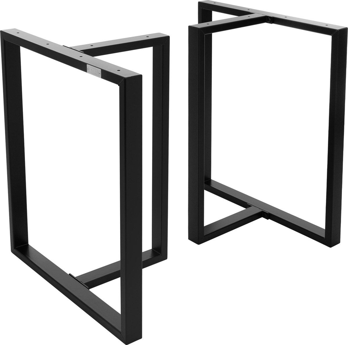 ml-design T-Vormige tafelonderstellen set van 2 b60xh72 cm zwart metaal industrieel ontwerp met vloerbescherming en skid base, geschikt voor eettafels, bureaus en diy projecten, stevige tafelpoten voor moderne meubels