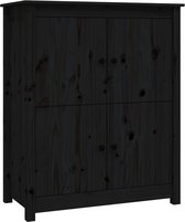 vidaXL - Dressoir - 83x41,5x100 - cm - massief - grenenhout - zwart