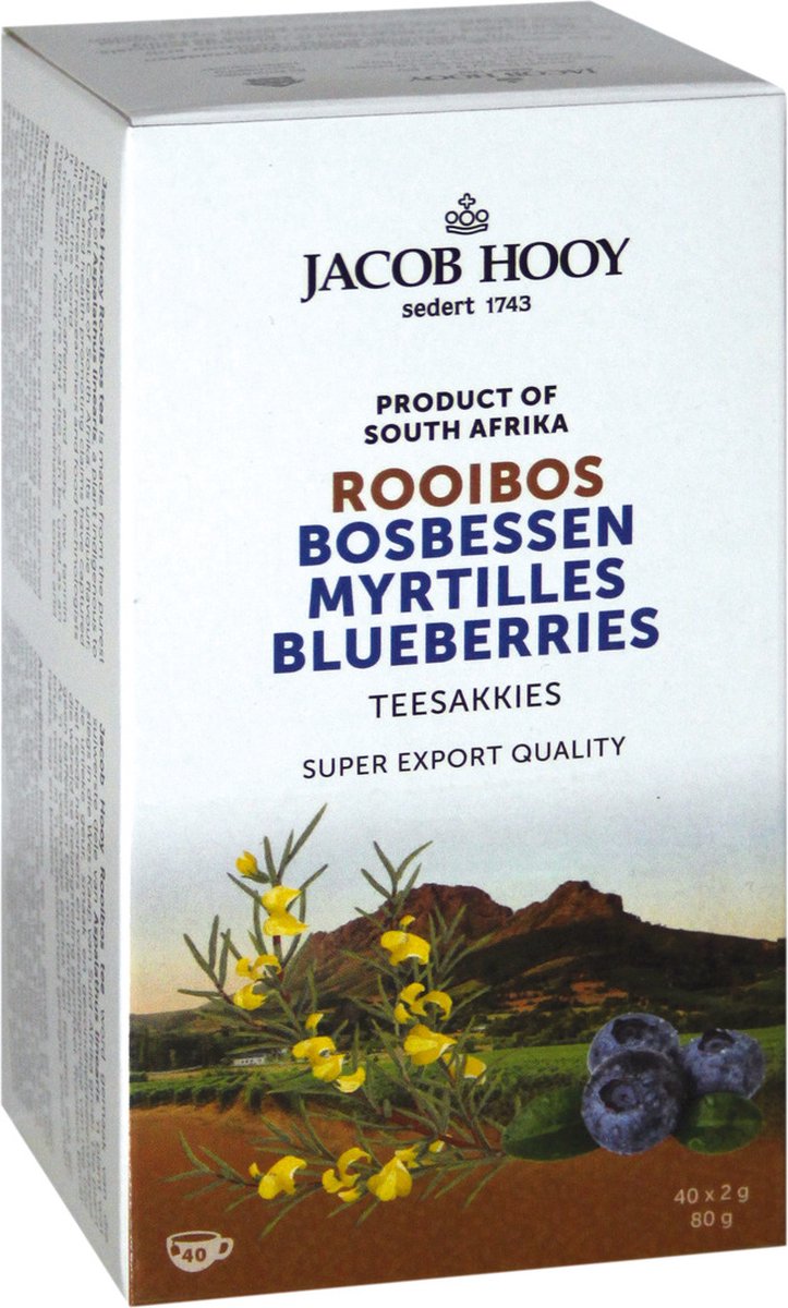 Goedkoopste Jacob Hooy Rooibosthee bosbessen (40st