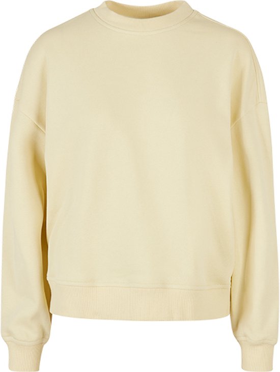 Ladies Oversized Crewneck Sweater met ronde hals Soft Yellow - 4XL