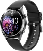Kiraal Deluxe 3 - Smartwatch Heren - Smartwatch Dames - Stappenteller - Full Screen - Fitness Tracker - Activity Tracker - Smartwatch Android & IOS - Zwart