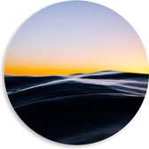 PVC Schuimplaat Muurcirkel - Water - Oceaan - Zee - Zonsondergang - 50x50 cm Foto op Muurcirkel (met ophangsysteem)