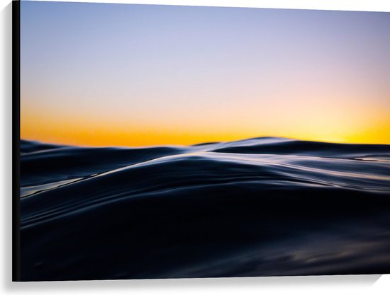 Canvas - Water - Oceaan - Zee - Zonsondergang - 100x75 cm Foto op Canvas Schilderij (Wanddecoratie op Canvas)