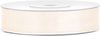 1x Hobby/decoratie licht creme satijnen sierlinten 1,2 cm/12 mm x 25 meter - Cadeaulint satijnlint/ribbon - Licht creme linten - Hobbymateriaal benodigdheden - Verpakkingsmaterialen