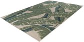 Lalee Capri - Vloerkleed - Outdoor indoor- Buitengebruik - Sisal look - Flatwave - tuin - kleed - Tapijt - Karpet - 120x170 cm- groen beige blad