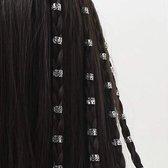Haar Ringen Vlechten Zilver (40 stuks) - Haar Kralen - Haarringen dreadlock kralen - Kraaltjes / Clips - Haar Accessoires Vrouwen - Vlecht accessoires - Hair Beads Silver - 40 stuks