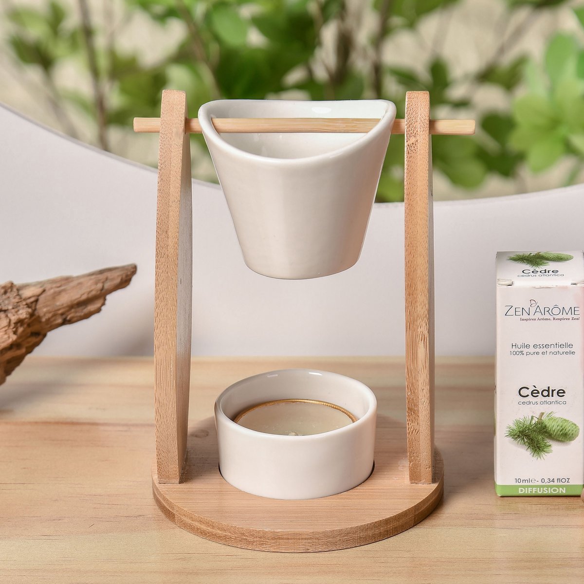 Parfumbrander bamboe - lekkere geur in huis - oliebrander keramiek - zen aroma geur - wax brander ontspanning - parfum geuren warme sfeer
