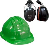 Bouwhelm RS5 met Oorkappen - Groen - Veiligheidshelm voor volwassenen - Oorkappen helm – Gehoorbescherming