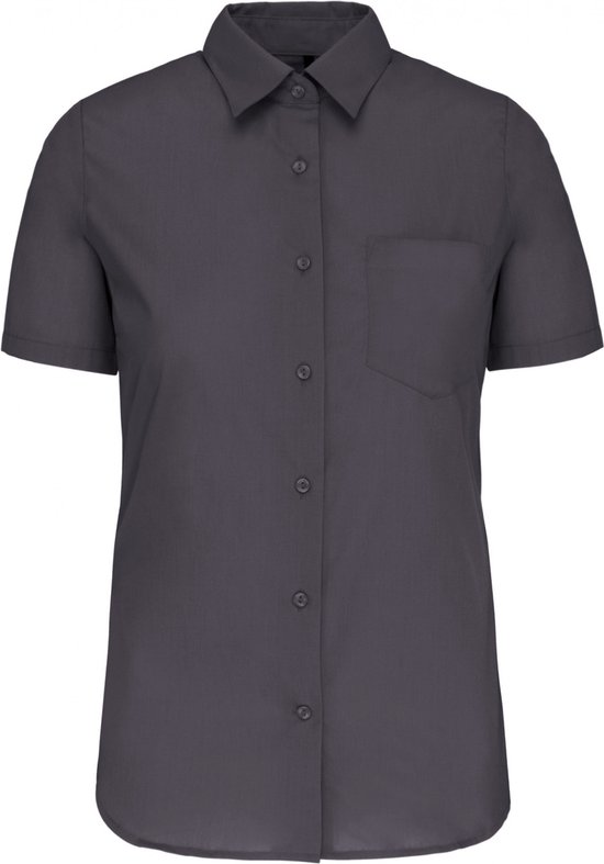 Kariban Dames Poplin Blouse Korte Mouwen K544 Zinc XL bol