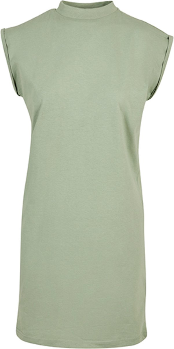 Build Your Brand - Turtle Extended Korte Dames T-Shirt Jurk - Soft Salvia maat S