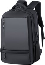 Case2go - Sac à dos 15,6 pouces - Sac à dos avec bretelles - Compartiments Extra petits et grands - Point de charge USB - Étanche - Zwart