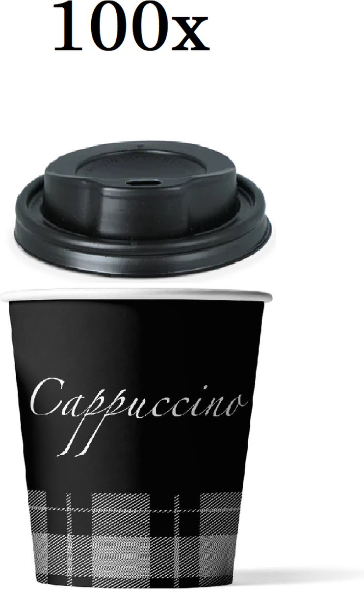 Tasse à café en carton double paroi 8 oz 237 ml Zwart- 50 pièces - Gobelets  en papier