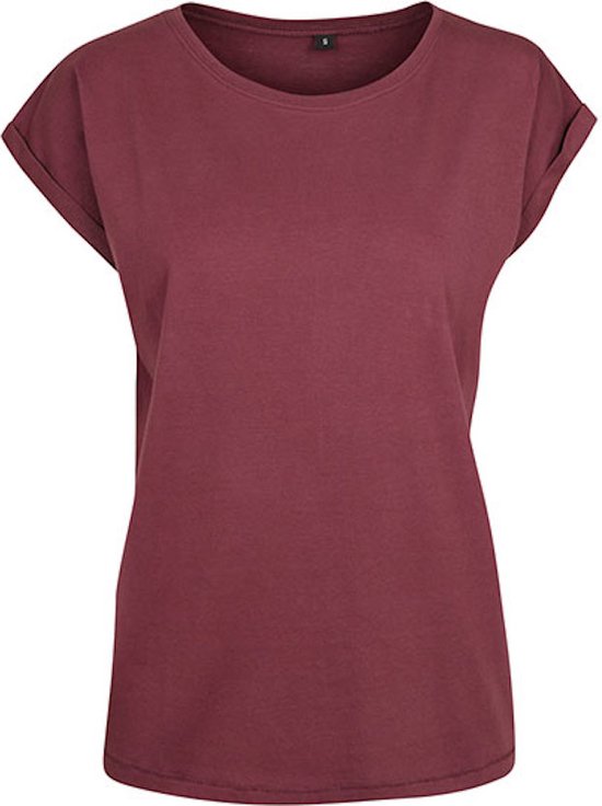 Build your Brand Ladies´ Extended Shoulder Tee BY021 - Cherry - 3XL