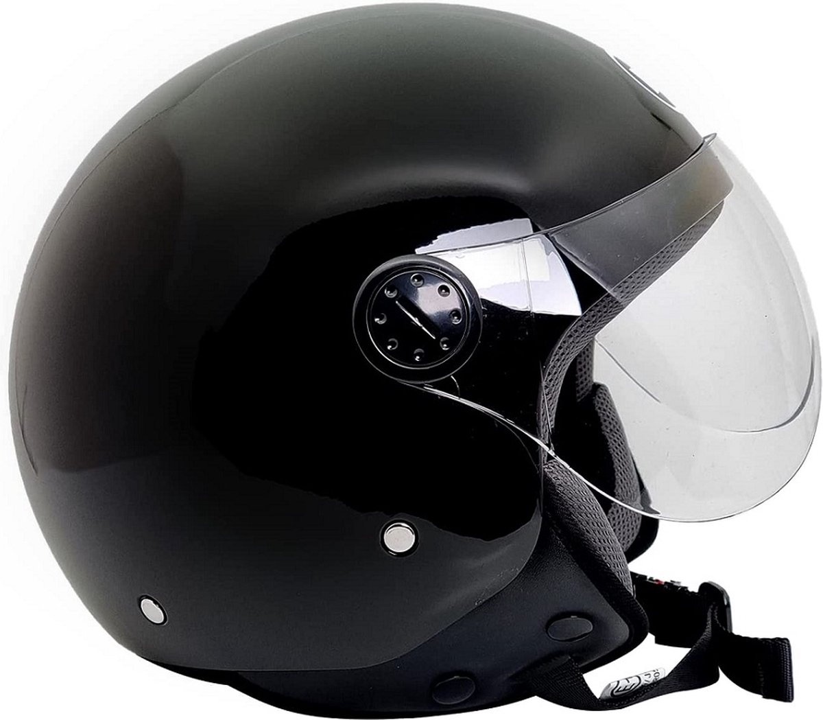 BHR 800 facile, casque vespa, noir brillant