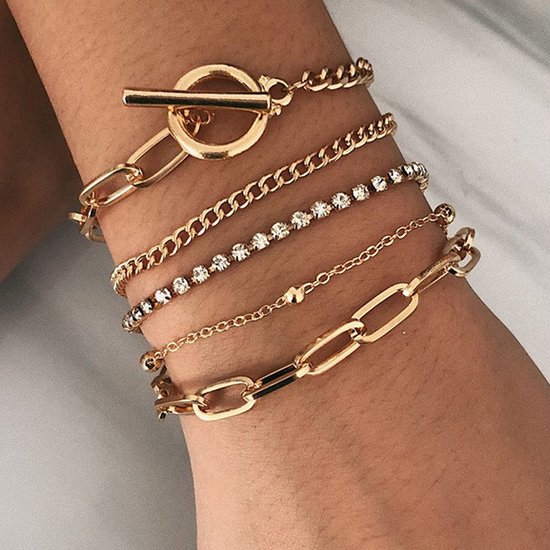 Bracelet Sorprese - Diamond - bracelet femme - or - 5 pièces - cadeau - Modèle B