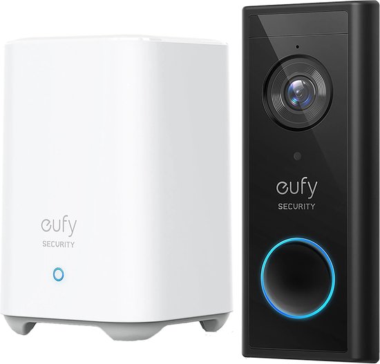 Eufy S220 2K Draadloze Video Deurbelset Inclusief Homebase 2 - Accu - Zwart - Eufy