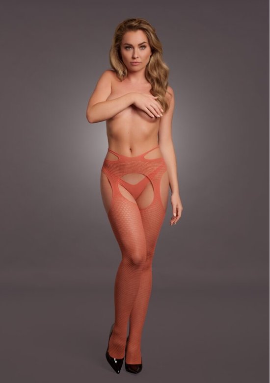 Collants Avec Porte-Jarretelles - Rouge