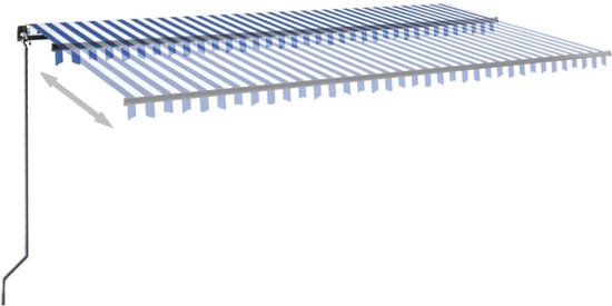 vidaXL Auvent extensible manuellement avec LED 600 x 350 cm Bleu et blanc