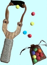 AXE SELECTION - Katapult met papieren ballen - katapult - slingshot - katapult hout - katapult elastiek - houten speelgoed - katapult speelgoed