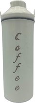 Retro Koffiepads Bewaarbus - Emaille - Wit - 18 cm hoog