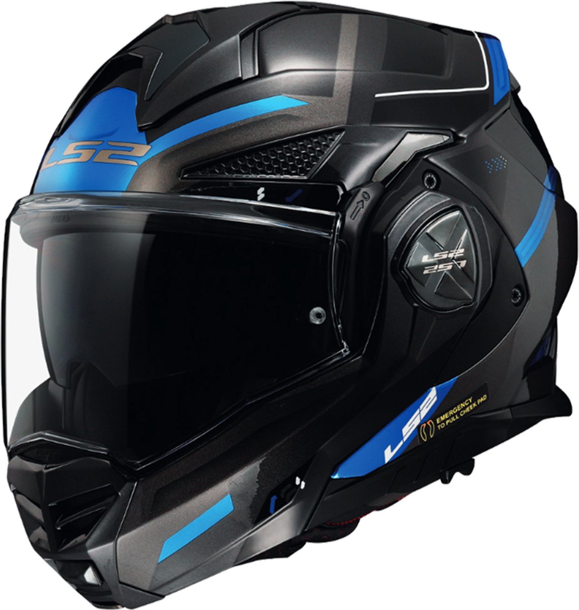 LS2 Helm Advant X Spectrum FF901 titanium blauw maat XL
