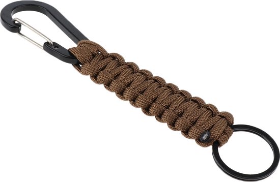 Paracord Survival Sleutelhanger Met Karabijnhaak I Emergency Kit 7 I Extra Sterk I Bruin