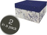 Dutch Design Brand - Dutch Design Storage Box Medium - Boîte de rangement - Opbergbox - Boîte de rangement - Blauw de Delft - Holland - Carreaux - Royal Dutch
